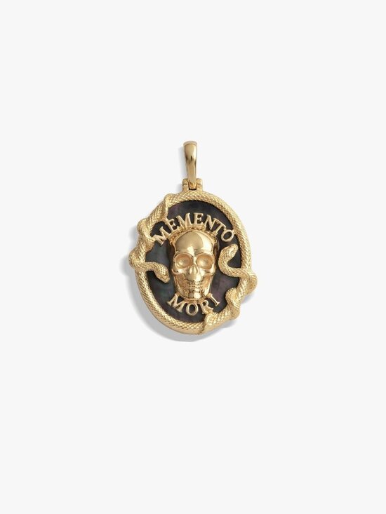 Awe Jewelry - Awe Inspired Memento Mori Skull Pendant 14K Gold Vermeil